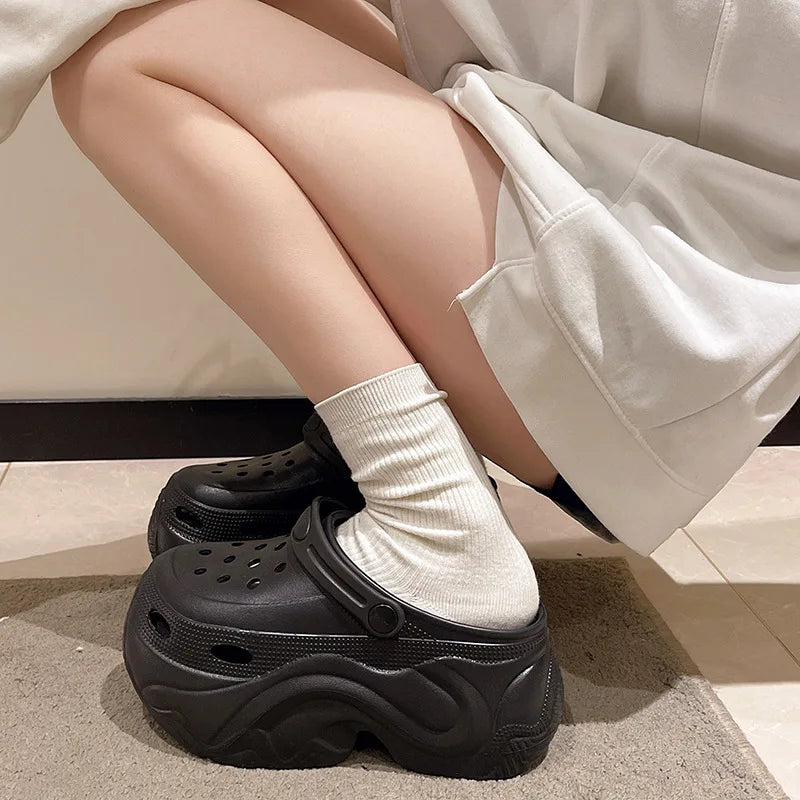 Cute DIY Butterfly Fashion Clogs For Women Summer Platform Shoes Soft EVA 2 Way Wear Sandals For Female Indoor Street Slippers