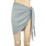 Women Beach Skirts Swimwear Summer Solid Bikini Cover Ups Shorts Pareo Wraps Sarong Skirt Swimsuit Beachwear Half Wrapped Skirt