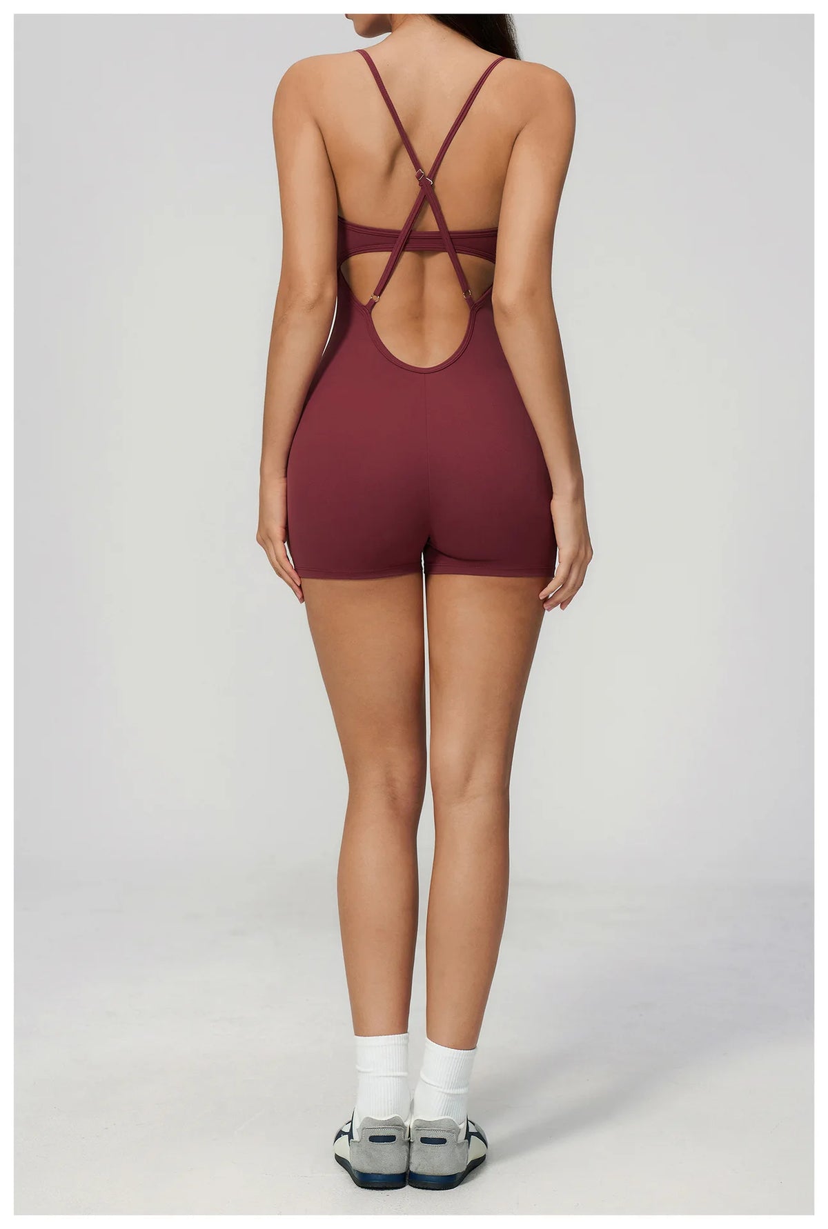 New Cross Back Yoga Jumpsuit Women Tight Sleeveless Hollow Out Sports One Piece Suit Butt-Lifting Shorts Fitness Bodysuits