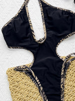 Sexy Hollow Out Cross Backless One Piece Swimsuit Women Thong Swimwear Female Monokini High Leg Cut Bathing Suit Swim Beachwear