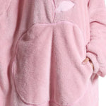 Winter Extra Long Wearable Hoodies Blanket Adult Warm Pullover Sweatshirt Oversized Fleece Hooded Blanket with SleevesRobe