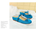 BIGTREE Satin Bow With One Strap With Shallow Mouth Half-Tugging Women's Hollow Inner Heightened Round-Head Sandals Comfortable