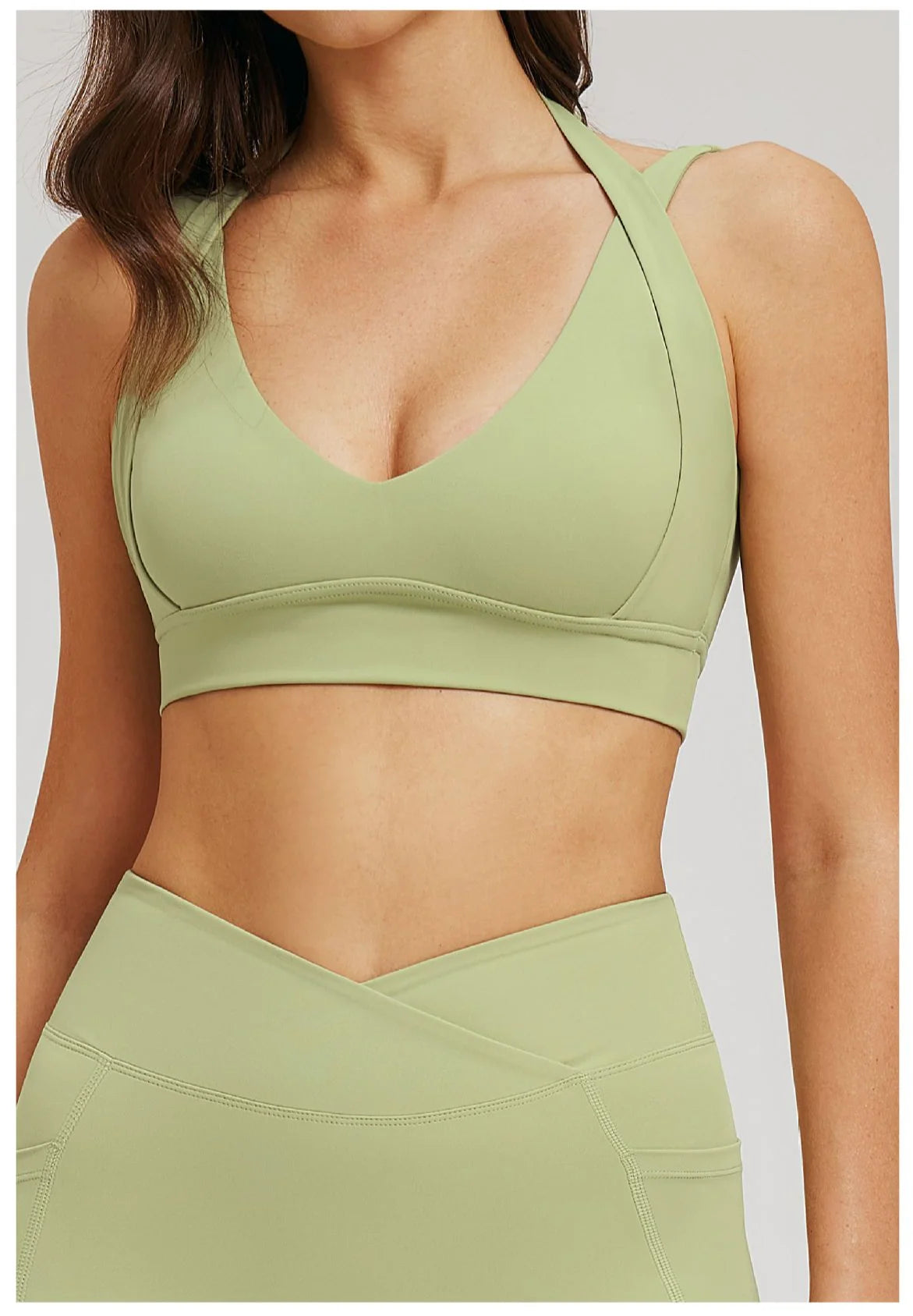 Workout Clothes Woman Gym Top Breathable Sports Bra Fitness Trainning Shoulder Strap Yoga Bra Outdoor Jogging Push Up Underwear