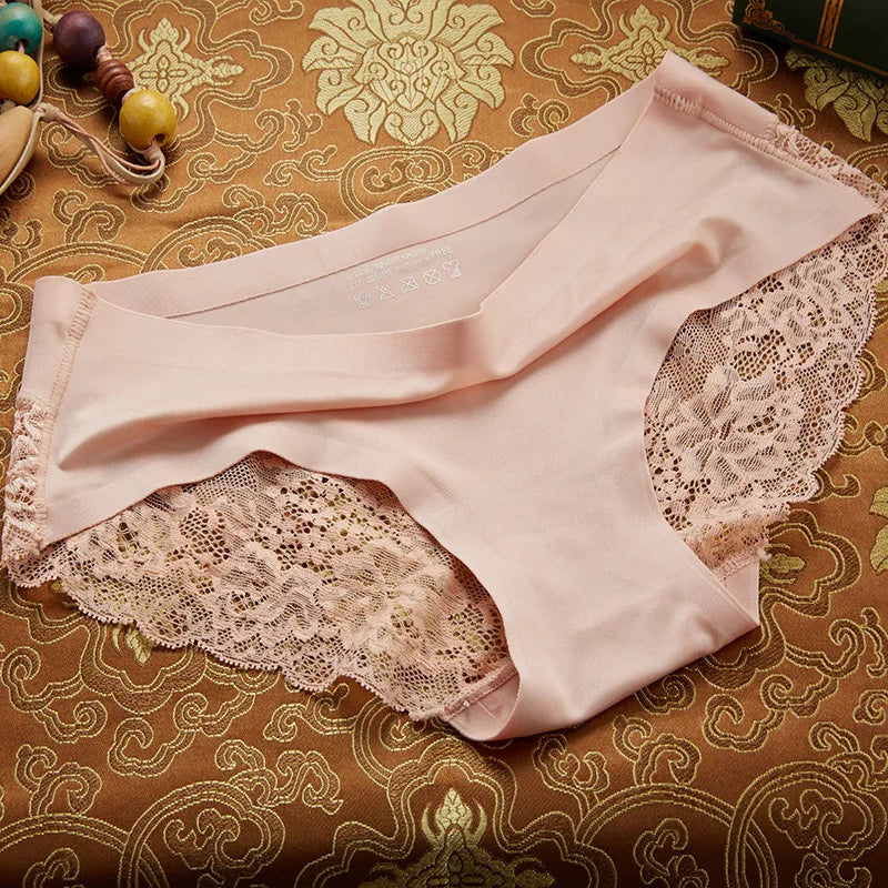 Women's Panties Sexy Lace Seamless Female Underwear Low-Waist Plus Size XXXXL Elasticity Briefs for Ladies Breathable Lingerie