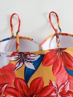 Vintage Flroal Print Swimsuit 2026 Women Padded Pleate Tummy Control One Piece Swimwear Cut Out Beach Bathing Swimming Suits