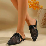 Summer white mesh fashionable slippers outdoor high-quality women's shoes 2026 new breathable and comfortable soft soled sandals