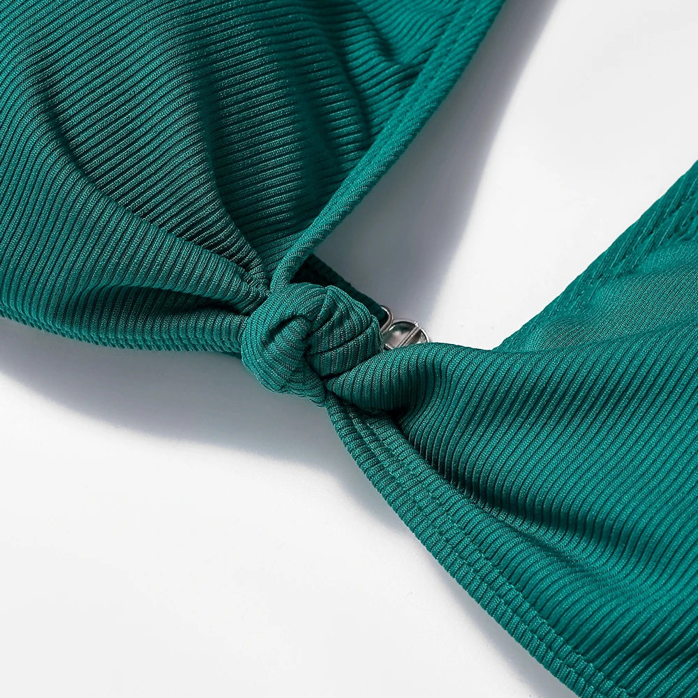 ZTVitality Solid Knotted Sexy Women Swimsuit 2025 New Arrival Bikini Push Up Padded Bra Beach Swimwear Female Brazilian Biquini