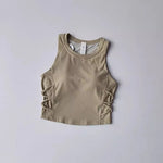 Women's Quick-Drying Breathable Yoga Vest for Fitness And Pilates Tight-Fit Exercise Top with Fixed Chest Cushion