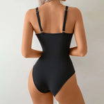 Vintage Black Tie Dye Gradient Swimwear Women 2026 V Neck Drawstring Slim Tummy Control One Piece Swimsuit Bathing Suit Monokini