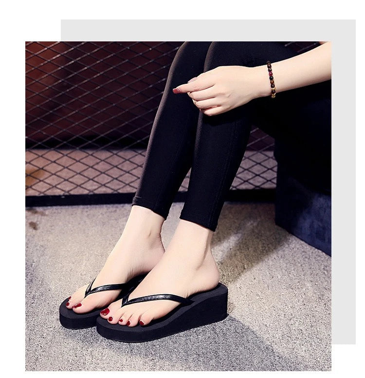 Women Platform Flip Flops Big Size 42 Summer Wedges Shoes Soft EVA Female Indoor Street SlippersLadies Leisure Beach Slides
