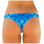 Women Vintage Print Low Waist Brazilian Bikini Bottom Swimwear Briefs Beachwear Brazilian Bikini Bottom Side Tie Thong Bathing