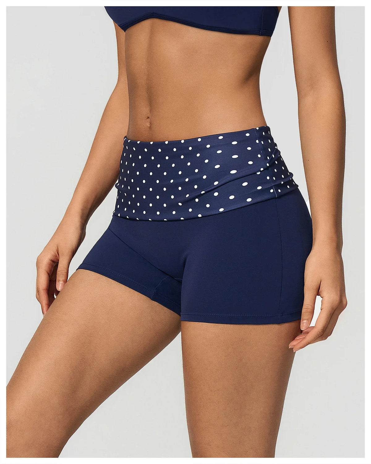 Summer Striped Polka Dot Contrast High Waist Yoga Shorts Hip Lifting Sports Tights Outdoor Workout Fitness Gym Running Pants