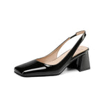 NASBAVI Slingback Sandals Summer Shoes Elegant Pink Black Nude Medium Heels Pumps Close Toe Office Party Shoe Female Large Size