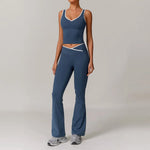 Yoga Set2 Pieces Workout Outfits Fitness Sportswear Gym Tracksuit High Waist Leggings Sports Bra Athletic Wear Women Clothes