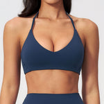 Hanging Neck Yoga Bra Women Sports Bra Breathable Shock Proof Gym Workout Fitness Push up Top Running Active Sportswear Vest Bra