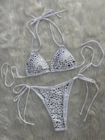 2026 Metallic Sequins Halter Bikini Women Swimsuit Female Swimwear Two Pieces Bikini Set Bather Bathing Suit Swim Lady Beachwear
