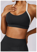 Gym Sport Bra Halter Sports Bra Anti-sweat Breathable Yoga Bra Shockproof Crop Top Fitness Top Push Up Workout Top Women