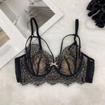 Push Up Bra SetFrench Lace Underwire Comfortable Luxury Breathable Brief Sets Lightweight Bow Semi Transparent Lingerie Set