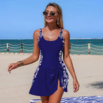 Women's Bathing Suits Black Leopard One Piece Swimsuit Floral Print Women Dress Summer Sexy Beach Wear Vintage Swimwear Female