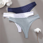 Women Cotton Thongs Panties Sexy Low Waist T-Back G-string Underpants Thongs Girls S-XL Intimates Lingerie Breathable Bikini New