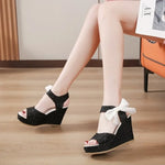 2026 Women's Wedges Sandals SummerMesh Peep Toe Platform High Heel Women Sandals