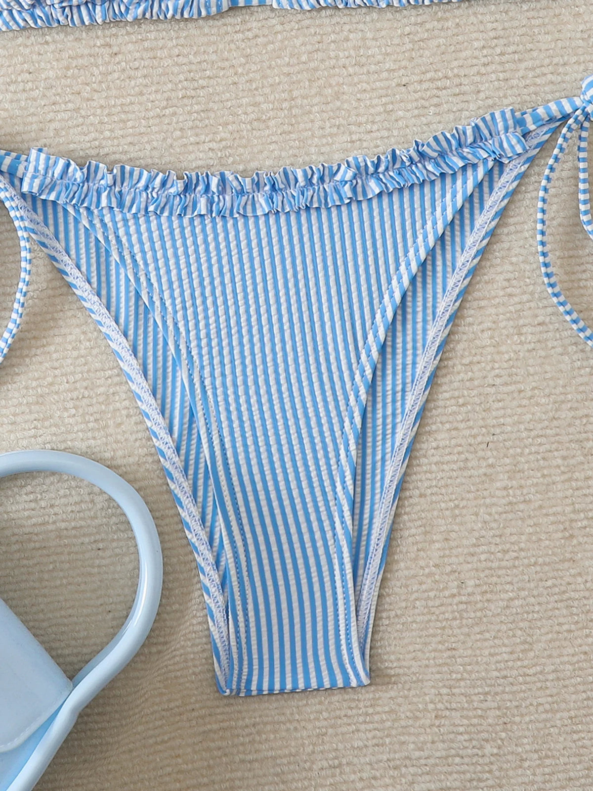Halter Triangle String Bikinis 2026 Women Sexy Striped Swimsuit RuffleSwimwear Female Bathers Bathing Swimming Swim Suit