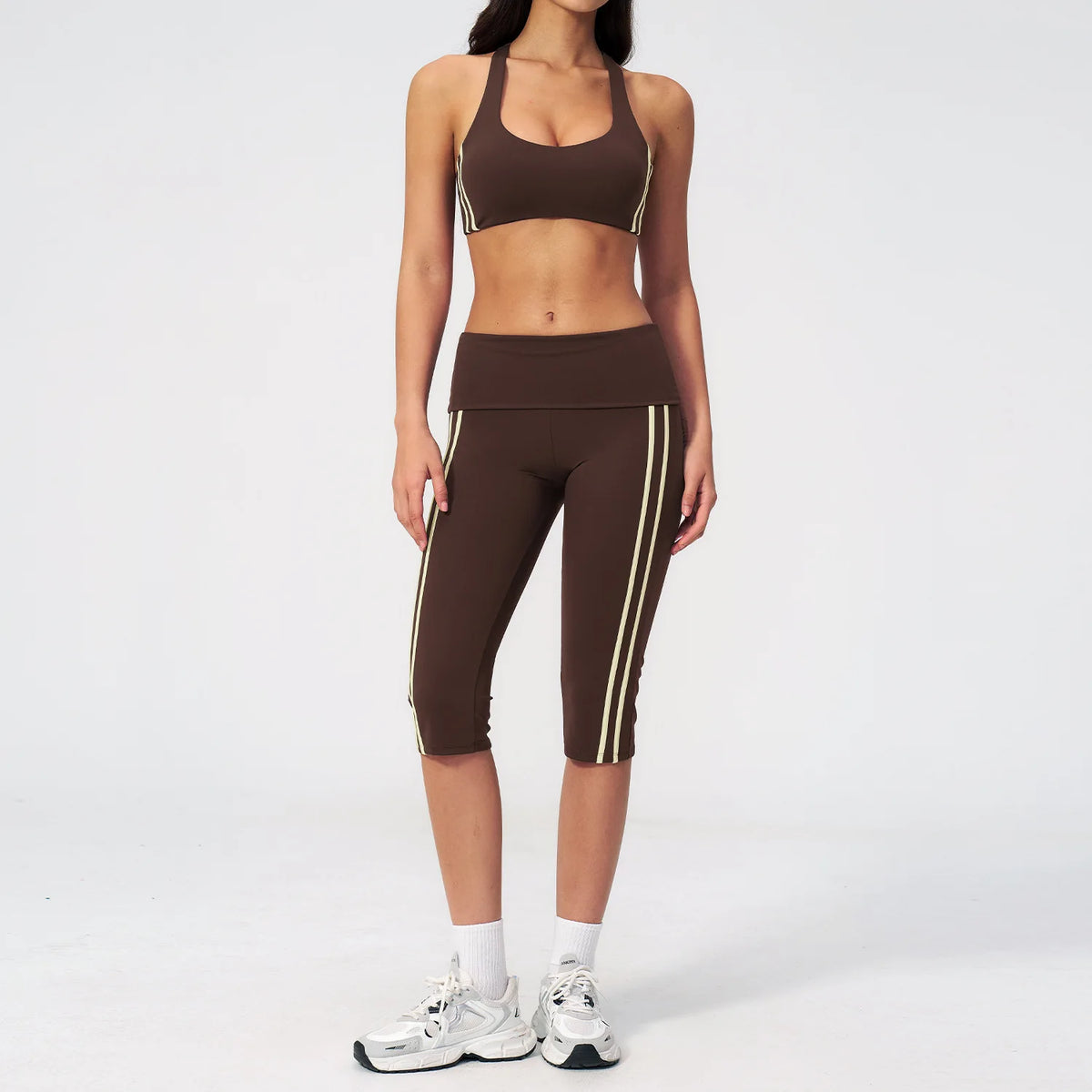 Summer Color Blocked Yoga Sets Women Slim Sports Bra High Waist Pants Fitness Suits Outwear Gym Running Push Up Workout Clothes