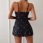 Vintage Black Floral Print Skirt Swimwear Women Halter Push Up Backless Bathing Suit Holiday One Piece Swimsuit 2026 Monokini
