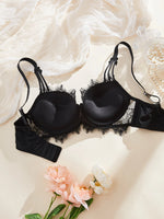 New One-piece Lace Bra for Women Push Up Adjustable Anti-sagging Feminine Latex Bra with Thickened Cup for Small Bust