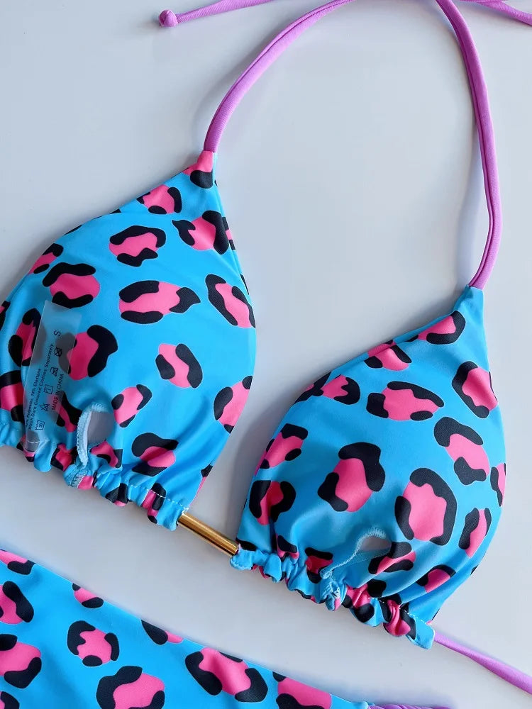RUOTONGSEPT Sexy Swimsuit Women Braided rope Micro Bikinis 2024 New Swimsuit Leopard Print Brazilian Biquinis Beach Bathing Suit