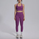 Women's Yoga Set Sports Fitness Running Beautiful Back Slim Fit Bra Hip-lifting High Waist Pants Workout Training Gym Suits