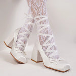 2026 Big Size 43 Cute Red Lolita Ankle Wrap Pumps Sweet 9cm Square High Heels Gothic Cosplay Ballet Style Mary Janes Shoes Women