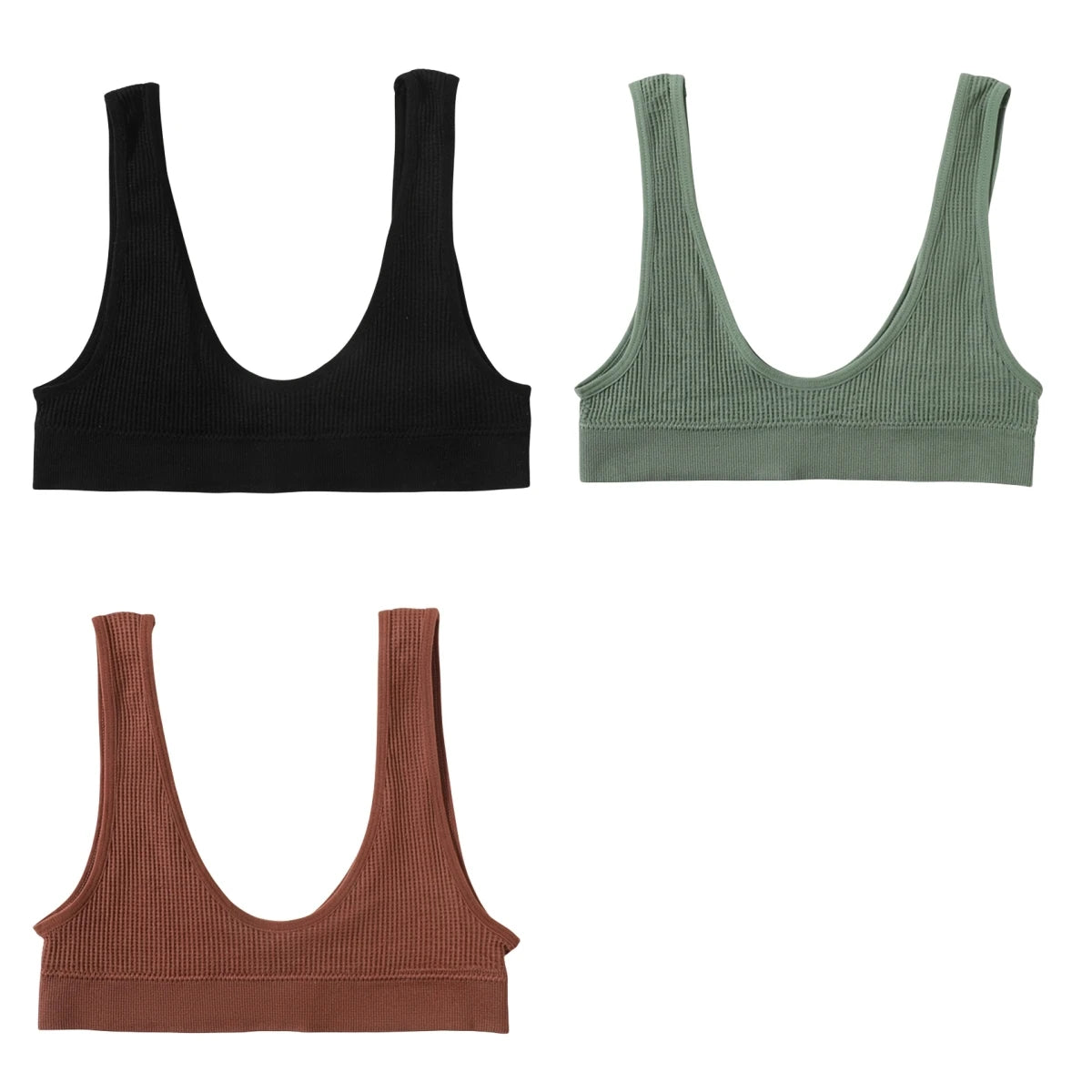 3Pcs/Set Seamless Bras For Women Push Up U Shape Bra Nonwire Underwear Female Sexy Lingerie Sport Bra Tops Comfort Intimates