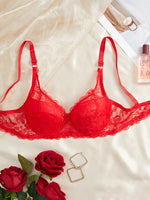 Fashion Sexy Floral Lace Bras Women Thin Push Up Brassiere Solid Comfort Breathable Lingerie Underwear