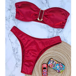 13 Color 2026 New Sexy Bandeau Bikini Women Swimwear Female Swimsuit Two-Pieces Bikini Set Padded Bather Bathing Suit Swim V4647