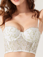 Women Sexy Lace Slim Fit Cami Top Low Cut floral Mesh Crop Tank Top Summer Y2K Going Out Top Embroidery