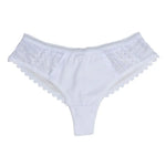 Brazilian Style Ice Silk Lace Girl Panties Hollow Out Sexy Low-rise Women's Hipster Cool Underwear Thong Briefs Lingeries Tanga