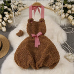 Cute LolitaMaid Bunny Costume Set With Apron Ruffle Cosplay VacationPerfect Halloween Outfit Halter Dress Set Outfit Style
