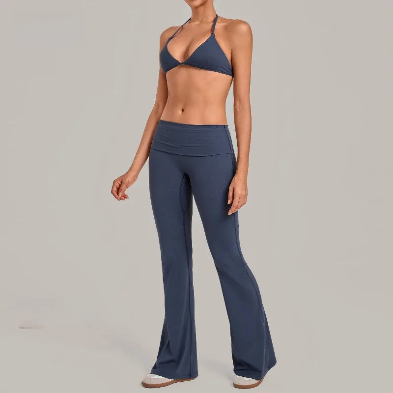 Women's Seamless Yoga Set Sports Fitness Training Ruched-Waist Hips Lifting Leggings Suits Gym Workout Running Slim‑fit Bra Sets