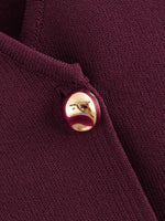 Foridol Gold Button Knitted Tank Top Women Autumn Winter Burgundy Short Vest Sleeveless V Neck Chic New Fashion Tops