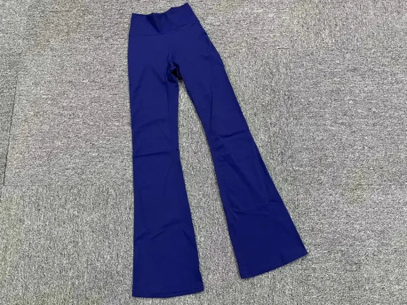 Women's Seamless Yoga Leggings Pants Sports Fitness Peach Hip-lifting High Waist Slimming Dance Training Workout Flared Pants