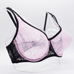 Bra For Womens Underwear Lace Bra Underwire BH Hollow Out Embroidery Perspective Sexy Lingerie Tops Plus Size Brassiere