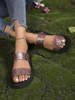 Fashion Trend Women Summer Platform Sandals Bling Style Slip-on Shoes Soft EVA Light Weight Girls Student Street Beach Sandalias
