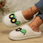 Women Cartoon Plush Slippers Winter 2024 Halloween Style Non Slip Warm Winter Home Slippers Ladies Casual Soft Sole Cotton Shoes