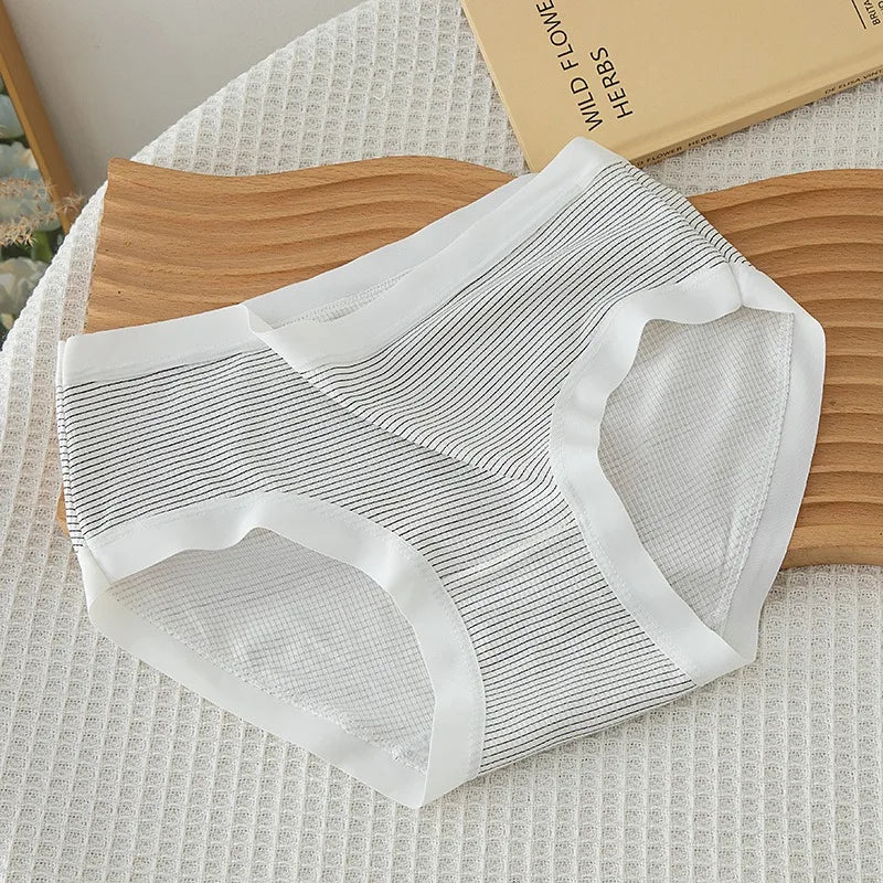 1 Pack Women's Ribbed Mid-Rise Panties Simple Letter Waistband Underwear 5 Colors Briefs Soft Breathable Comfort Fit Lingerie