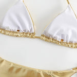 Sexy Gold Silver Red Strings Bikini 2024 Women Swimsuit Female Swimwear Thong Bikinis Set Brazilian Beach Bathing Suit Biquini