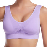 Shockproof Sports Yoga Bra for Women Removable Breast Pad S-7XL Sexy Elastic Back Cotton Sleep Bra Comfortable Sleepwear Top