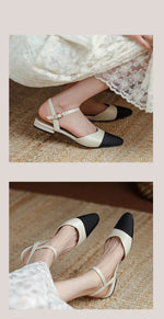 New 2025 Summer Women's Sandals Elegant Medium Heel Toe Mules Comfortable Office Women's Shoes Buckle Heels Dress Shoes