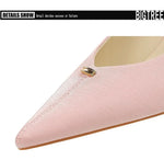 BIGTREE Shoes Sweet Metal Decoration Women Pumps Pointed High Heels silks satins heeled Sandals Women Summer Shoes Stiletto 8 cm