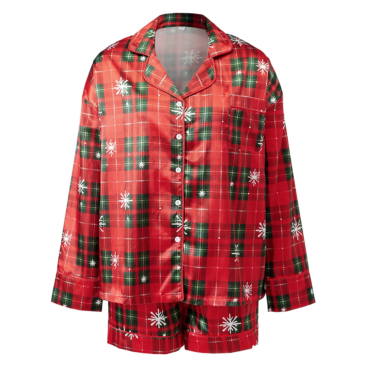 Women’s 2025 2 Piece Christmas Pajamas Set Long Sleeve Button Down Shirt + Shorts Set Summer Fall Lounge Clothes